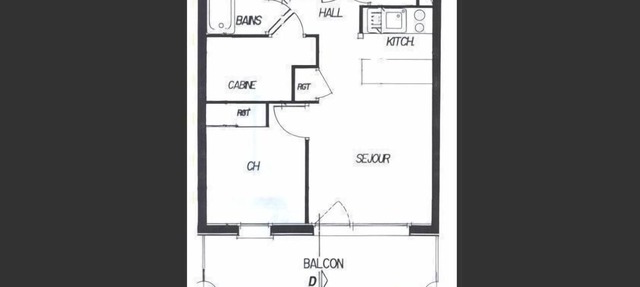 10m from ski slopes, 1st floor, balcony, tv, ski locker, 34m², Les Menuires in Les Menuires