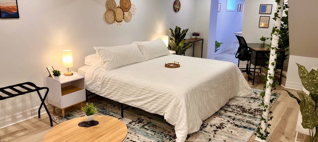 The Boho Oasis: Spacious Deluxe Apartment, Close to All Amenities, Safe & Quiet in Windsor